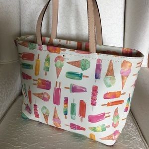 Rare Kate Spade Favor of the Month Large Popsicle Tote Zipped Closure